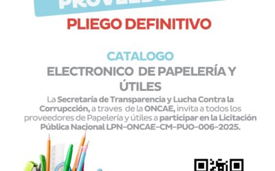 📢 ¡Atención Proveedores! PLIEGO DEFINITIVO CATALOGO ELECTRÓNICO DE PAPELERÍA Y ÚTILES