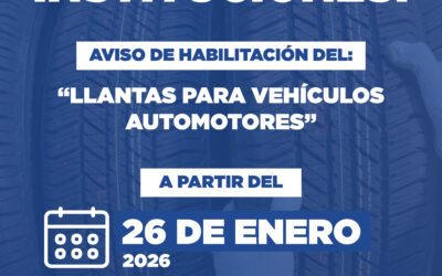 ¡ATENCIÓN INSTITUCIONES! HABILITACIÓN DEL CATÁLOGO DE LLANTAS PARA VEHÍCULOS AUTOMOTORES.